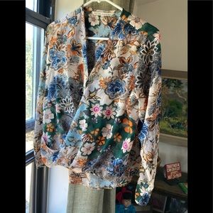 Rachel Roy Floral long sleeve Top, Size 8